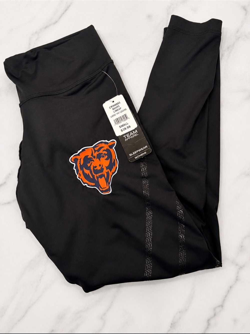 NEW! NFL Chicago Bears Officially Licensed Womens Black Leggings Size Small